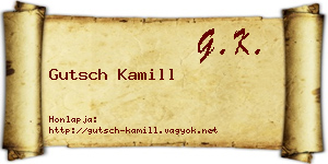 Gutsch Kamill névjegykártya